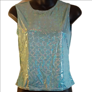Iridescent Y2K Sleeveless Top. So Shiny And Beautiful Ocean Vibes. Smallish .